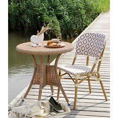 Woven Taupe and Cream Bistro Chair Image