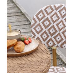 Woven Taupe and Cream Bistro Chair Image