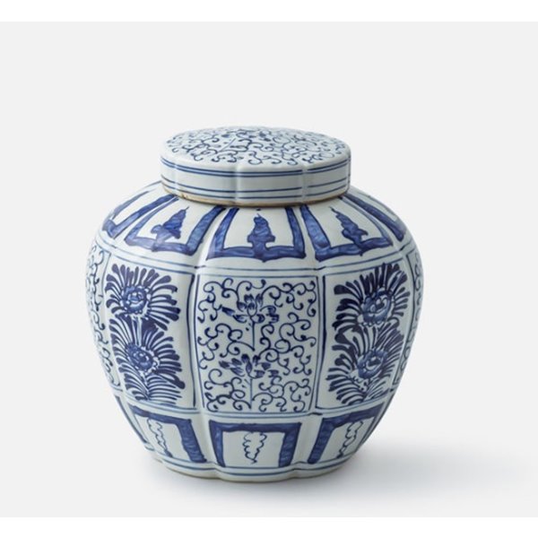 Xi Patterned Large Lidded Jar