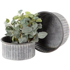 Zinc Ribbed Planters Set of 2 Image